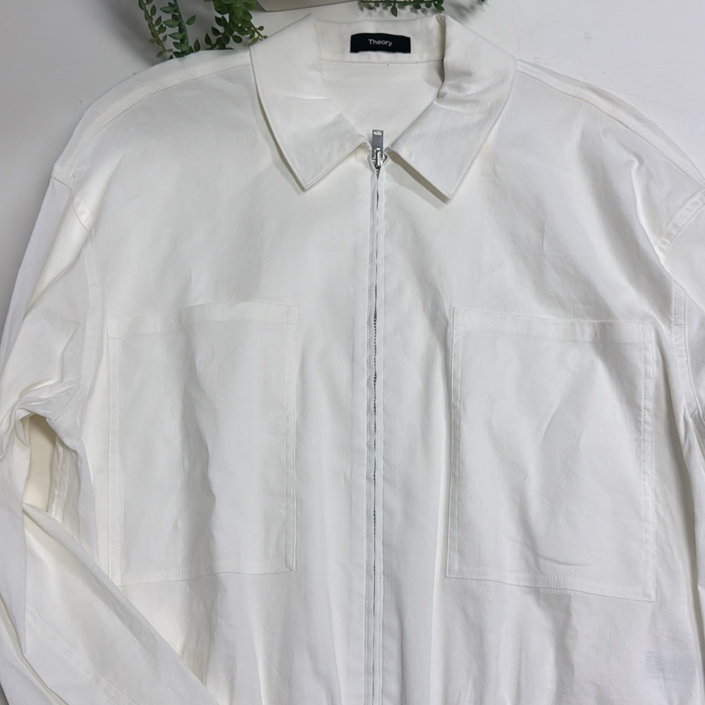 Theory Ivory Zip-Up Jacket